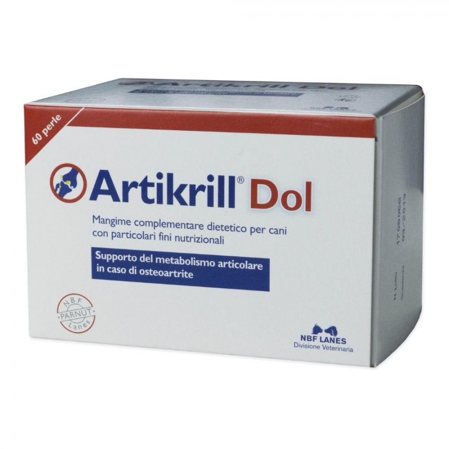 Artikrill Dol Cane 60 Perle - Integratore per il Supporto del Metabolismo Articolare nell'Osteoartrite Canina