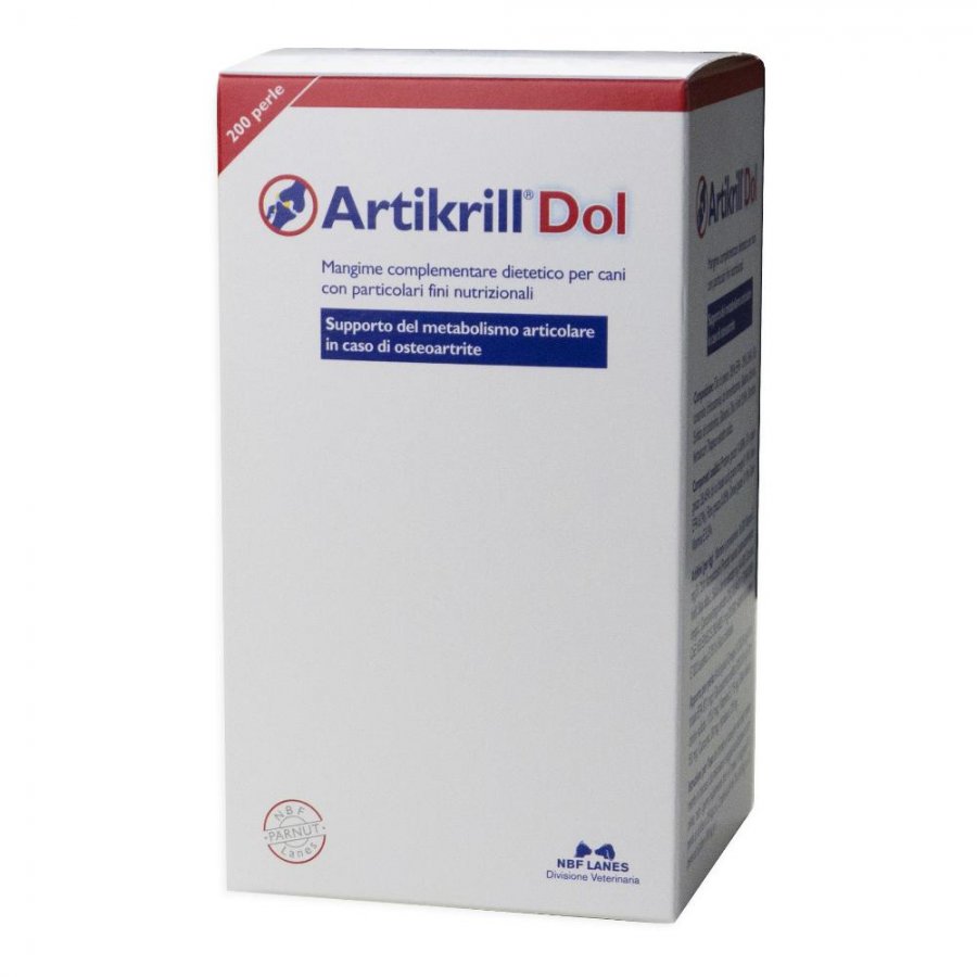 Artikrill Dol Cane 200 Perle - Integratore per il Supporto del Metabolismo Articolare nell'Osteoartrite Canina
