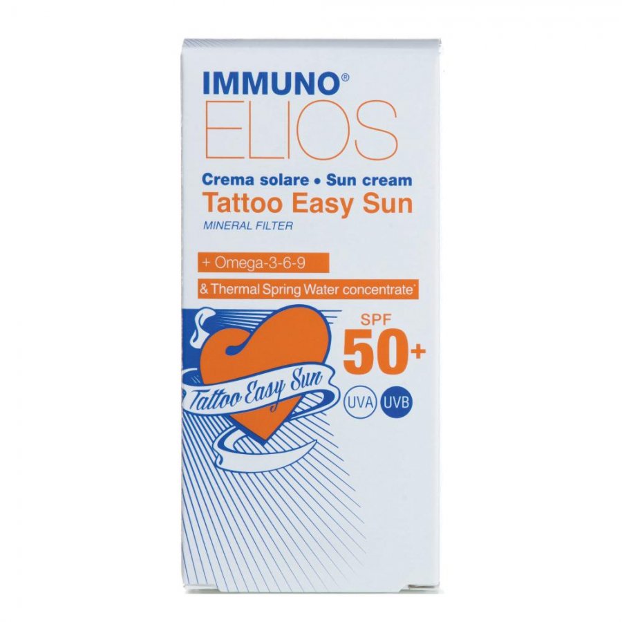 Immuno Elios - Crema Solare Tattoo Easy Sun SPF50+ 50ml - Protezione Solare per Tatuaggi con Fattore di Protezione 50+