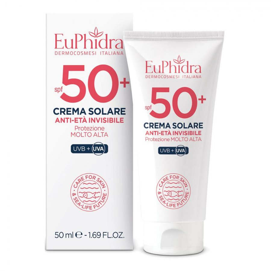 Euphidra Crema Solare Anti-Età Invisibile SPF50+ 50 ml - Protezione Solare ad Ampio Spettro