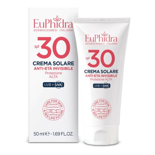 Euphidra Crema Solare Antietà Invisibile SPF30 50ml - Protezione Solare con Azione Antietà