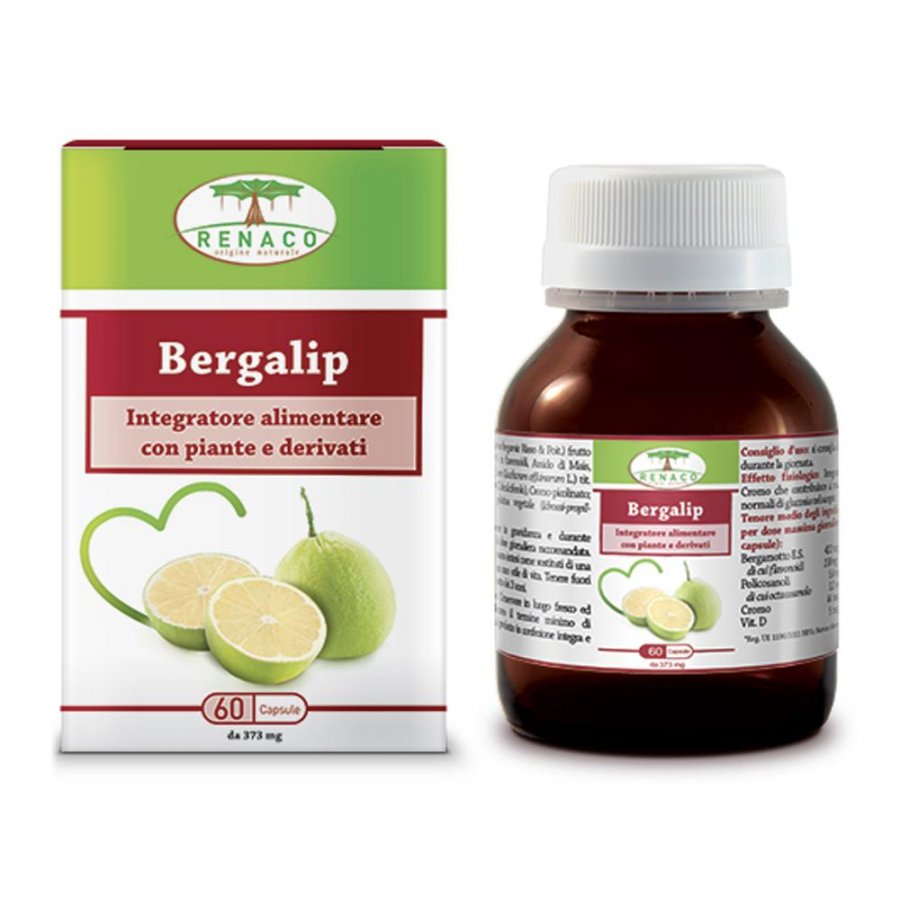 Renaco Bergalip 60 Capsule Integratore Alimentare con Cromo - Supporto per il Controllo del Glucosio nel Sangue