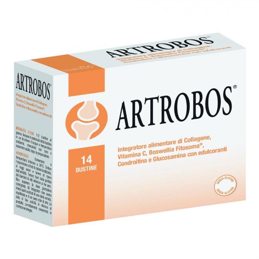 Artobros 14 Bustine Integratore per Dolori Articolari - Collagene, Vitamina C, Boswellia, Condroitina, Glucosamina