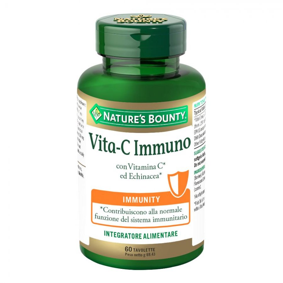 Nature's Bounty - Vita C Immuno 60 Tavolette - Integratore Alimentare per il Sistema Immunitario