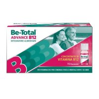 Be-Total - Advance B12 Integratore di Vitamina B12 15 Flaconcini - Integratore per Energia e Benessere