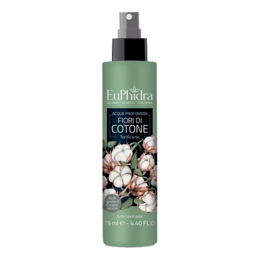 Euphidra - Acqua Profumata Cotone 125ml - Fragranza morbida e avvolgente in flacone con pompa spray