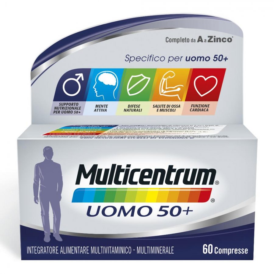 Multicentrum Uomo 50+ - 60 compresse - Integratore per uomini attivi oltre i 50 anni