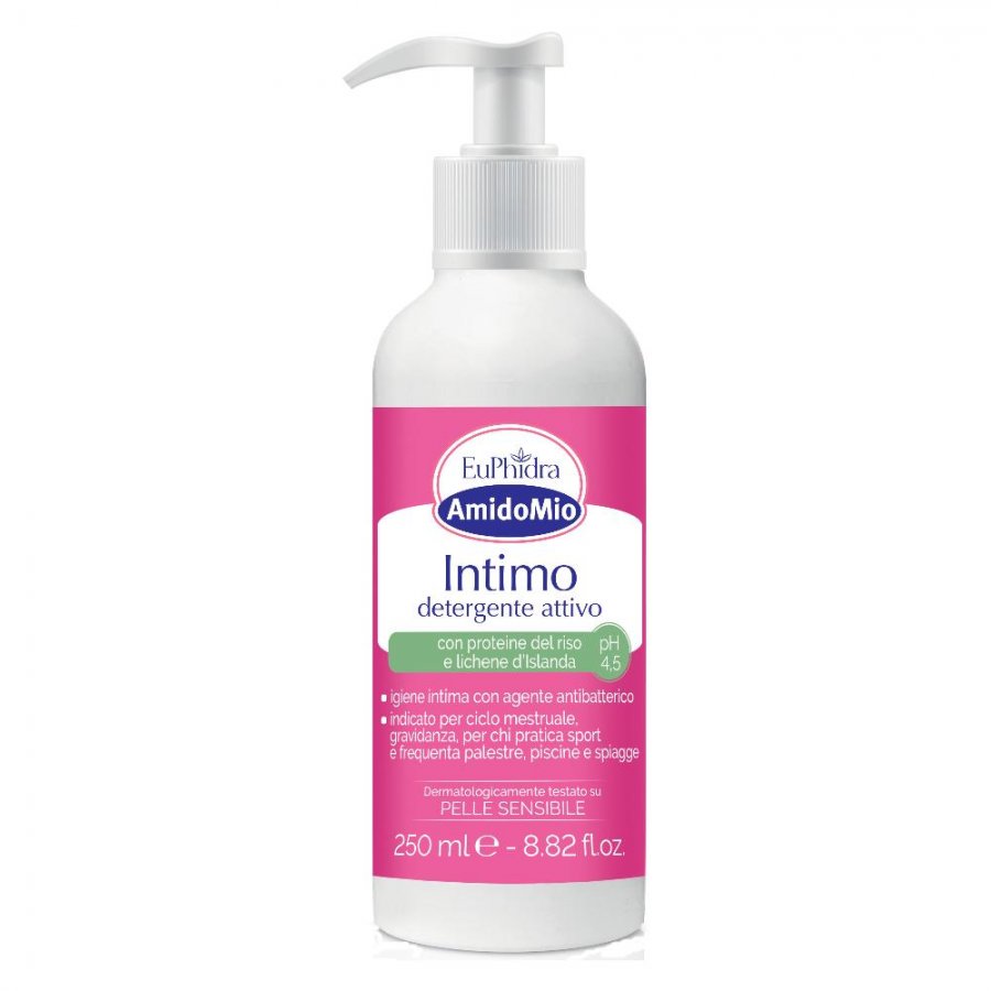 Euphidra Amidomio - Intimo detergente attivo 250ml, Igiene delicata per la zona intima