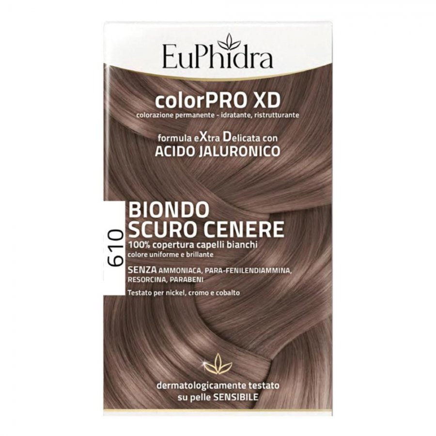 Euphidra Color PRO XD 610 Biondo Scuro Cenere - Colorazione Permanente per Capelli Extra Delicata