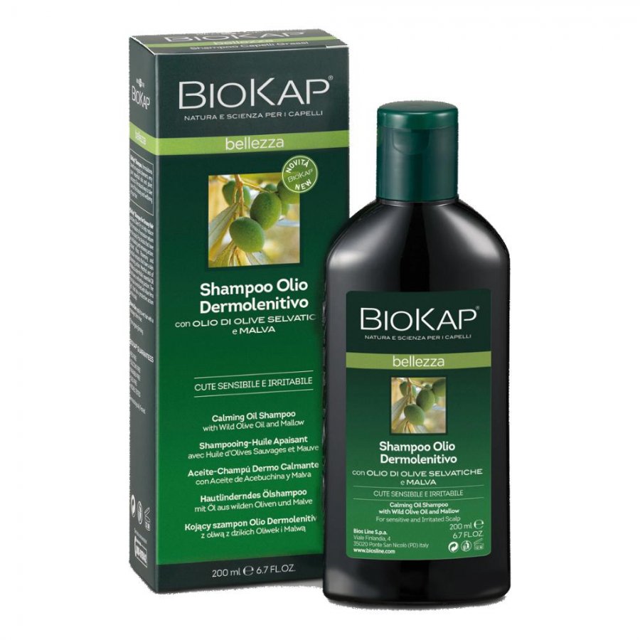 Biokap Shampoo Olio Dermolenitivo 200ml - Delicato per Cuoio Capelluto Sensibile