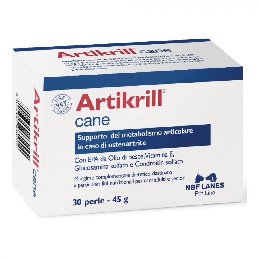 Artikrill Cane 30 Perle - Integratore per il Metabolismo Articolare e Sostegno nell'Osteo-Artrite Canina