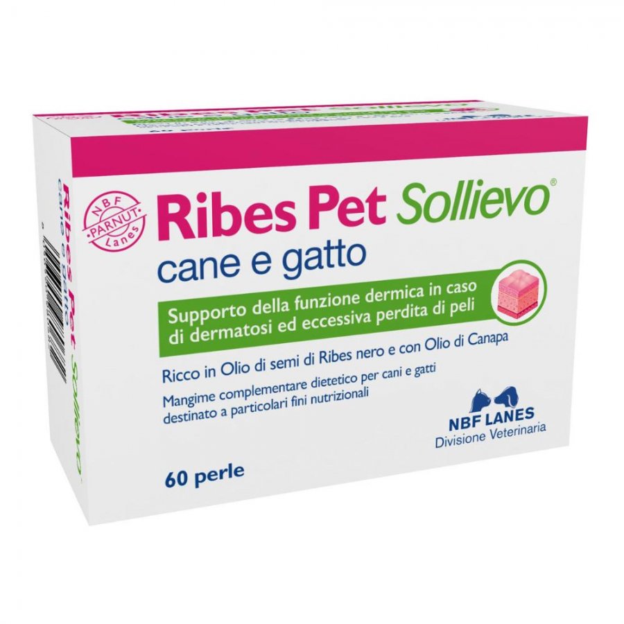 Ribes Pet Sollievo Integratore per Cani e Gatti Dermatosis e Perdita di Pelo 60 Perle