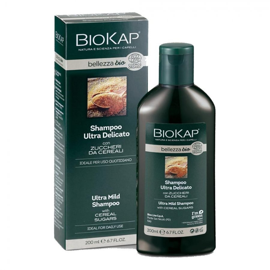Biokap Bellezza Bio Shampoo Ultra Delicato Cosmos Organic 200ml - Shampoo Biologico per Lavaggi Frequenti e Uso Quotidiano