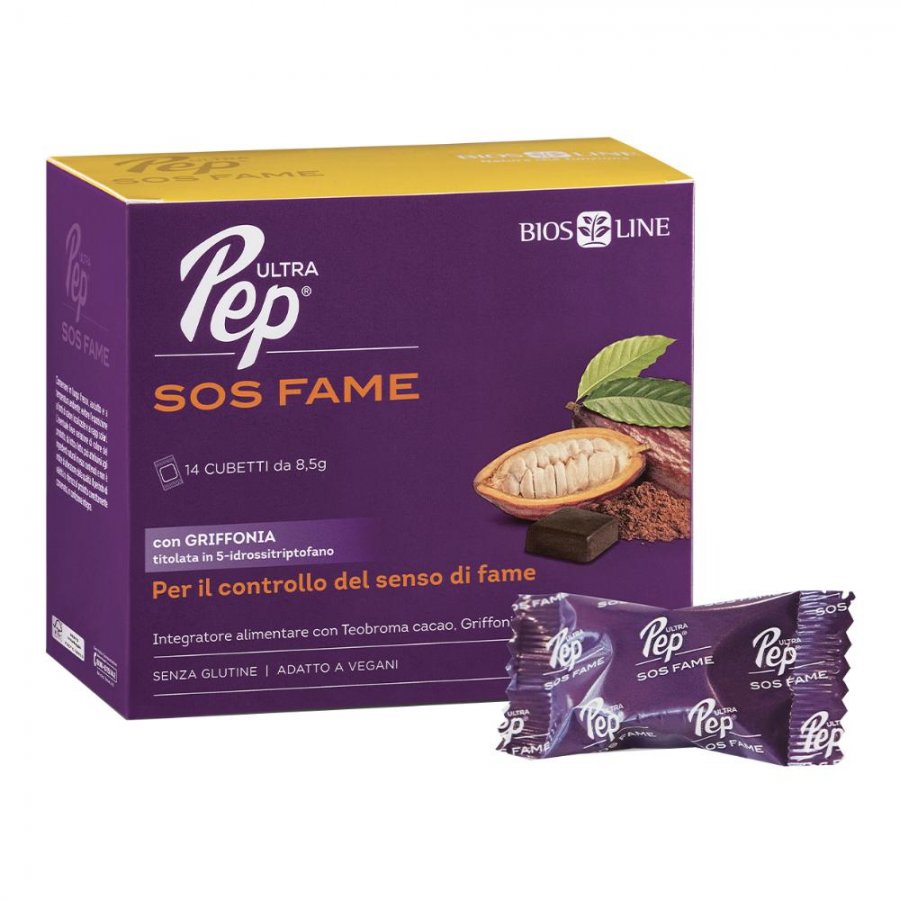 Ultra Pep Sos Fame 14 Cubetti - Integratore al Cacao per Controllare la Voglia di Dolce