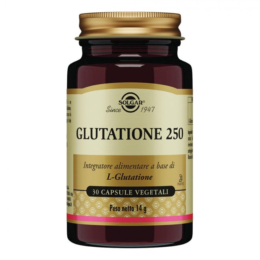 Solgar - Glutatione 250 30 Capsule Vegetali - Potente Antiossidante per il Benessere Generale