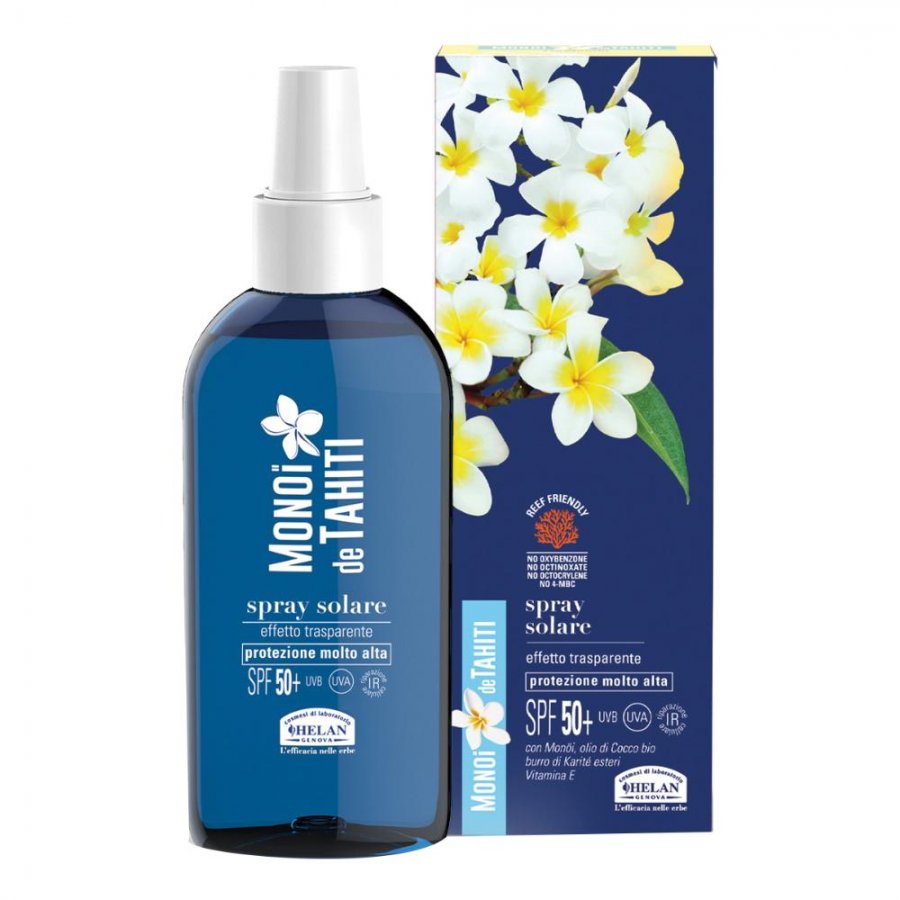 Helan Monoi Spray Solare Effetto Trasparente SPF50+ 150ml - Protezione Solare Molto Alta