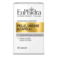 Euphidra Pelle Unghie e Capelli 60 Capsule - Integratore con Cheratina, Acido Ialuronico e Vitamine
