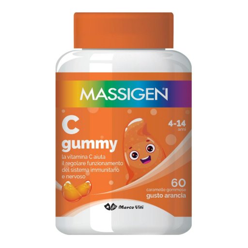 Massigen C Gummy 60 Caramelle Gusto Arancia - Integratore di Vitamina C