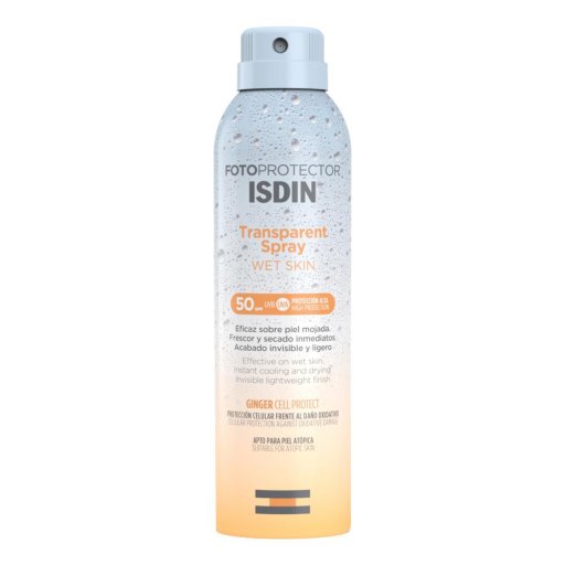 Isdin Fotoprotector Corpo Transparent Wet Skin SPF50 250ml: Spray Trasparente per Fotoprotezione del Corpo