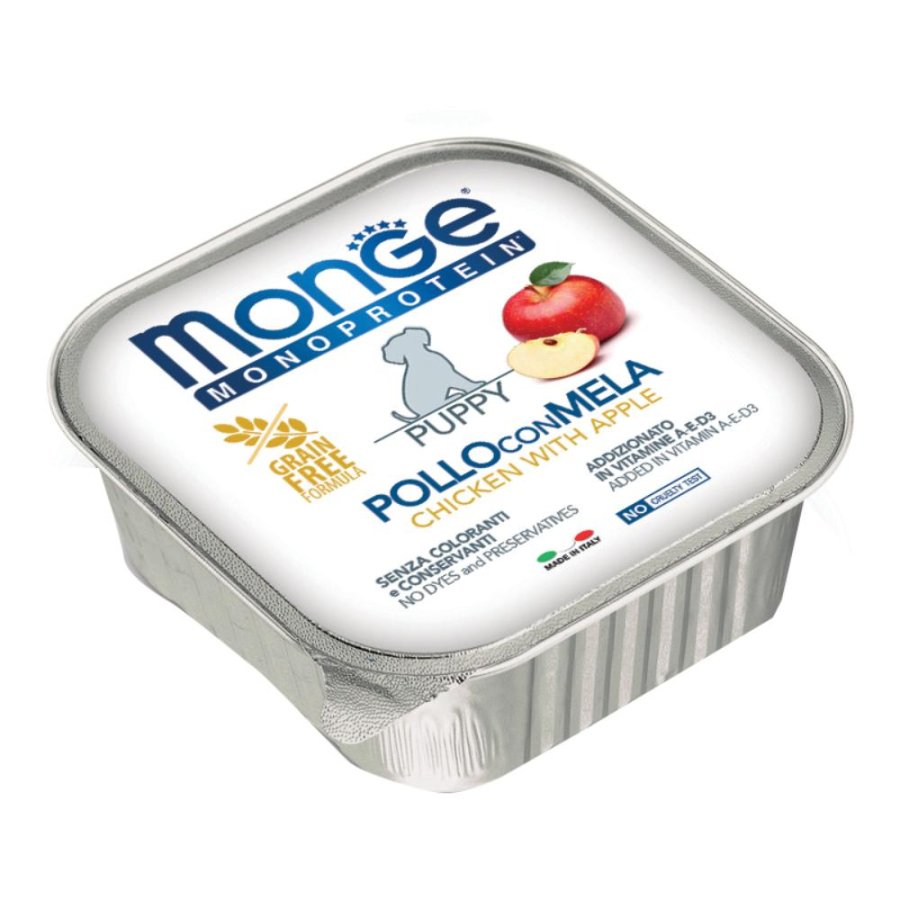 MONGE CANE FRUIT MONOPROTEICO PUPPY POLLO MELA 150GR (vaschetta)