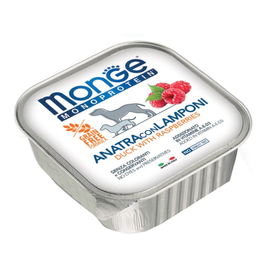 MONGE CANE FRUIT MONOPROTEICO ANATRA LAMPONE 150GR (vaschetta)