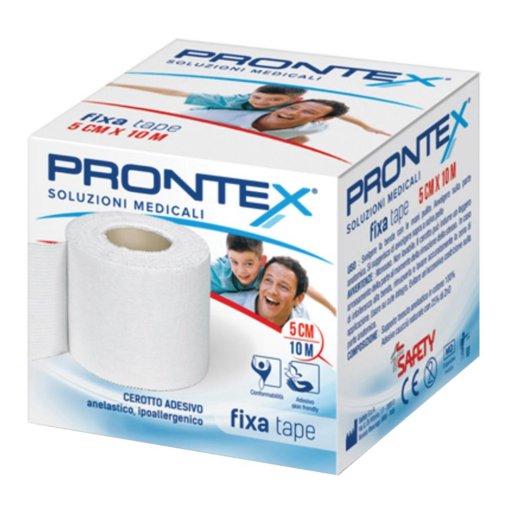 Prontex Fixa Tape 10mx5cm - Cerotto Adesivo Anelastico Ipoallergenico per Bendaggi Funzionali