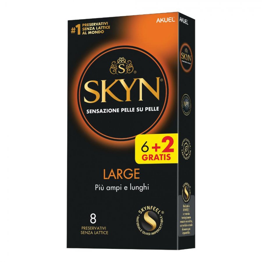 Skyn Large 6 Pezzi + 2 Gratis - Profilattici Premium per Maggiore Comodità e Sicurezza