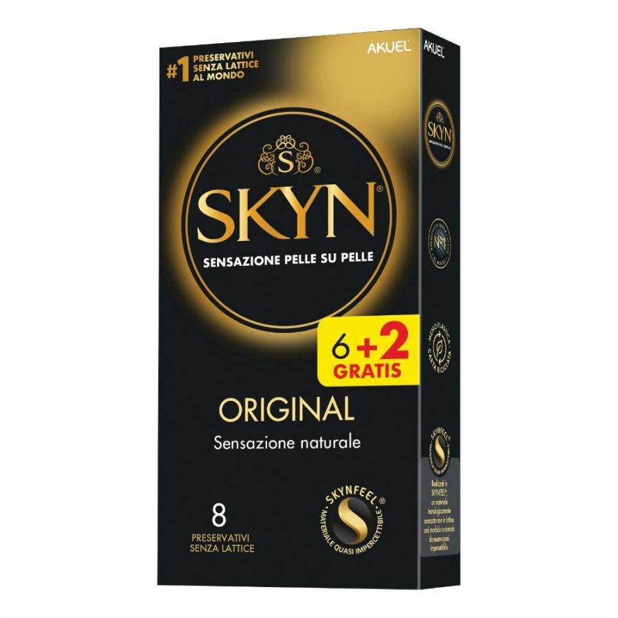 Skyn Original 6 Pezzi + 2 Gratis - Profilattici in Polisoprene per un Piacere Naturale