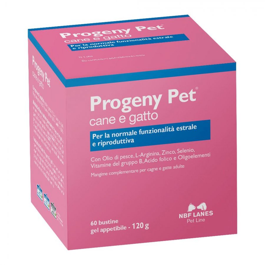 Progeny Pet Cane e Gatto Gel Appetibile 60 Bustine - Integratore per la Funzionalità Estrale e Riproduttiva