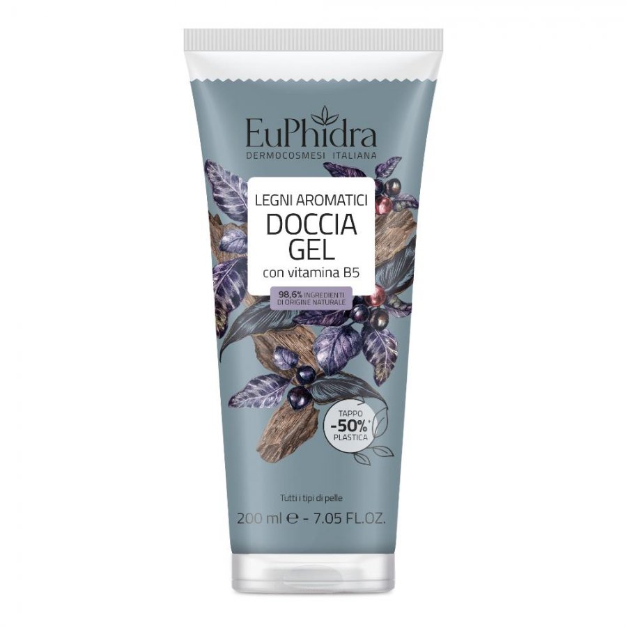 Euphidra - Doccia Gel Legni Aromatici 200ml per una Doccia Rigenerante e Profumata