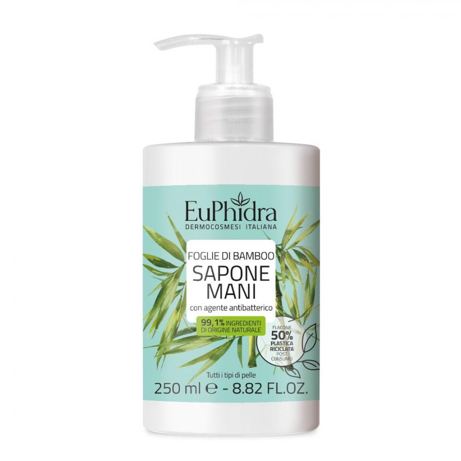 Euphidra Sapone Liquido Mani Foglie Di Bamboo - Purificante e rinfrescante in 250ml