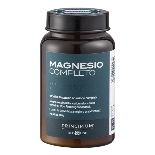 Principium Magnesio Completo 400g - Integratore Solubile con 4 Fonti di Magnesio e Fruttoligosaccaridi