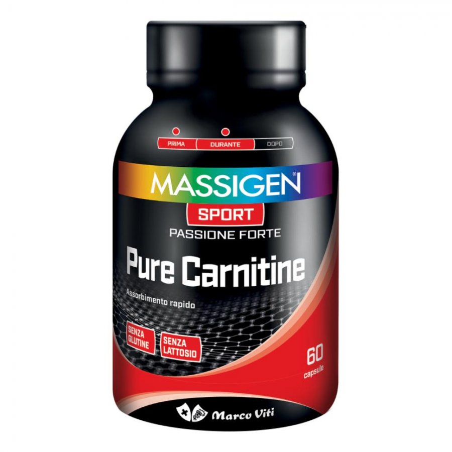 Massigen Sport Pure Carnitine 60 Capsule - Integratore Post Workout a Base di Acetyl L-Carnitina