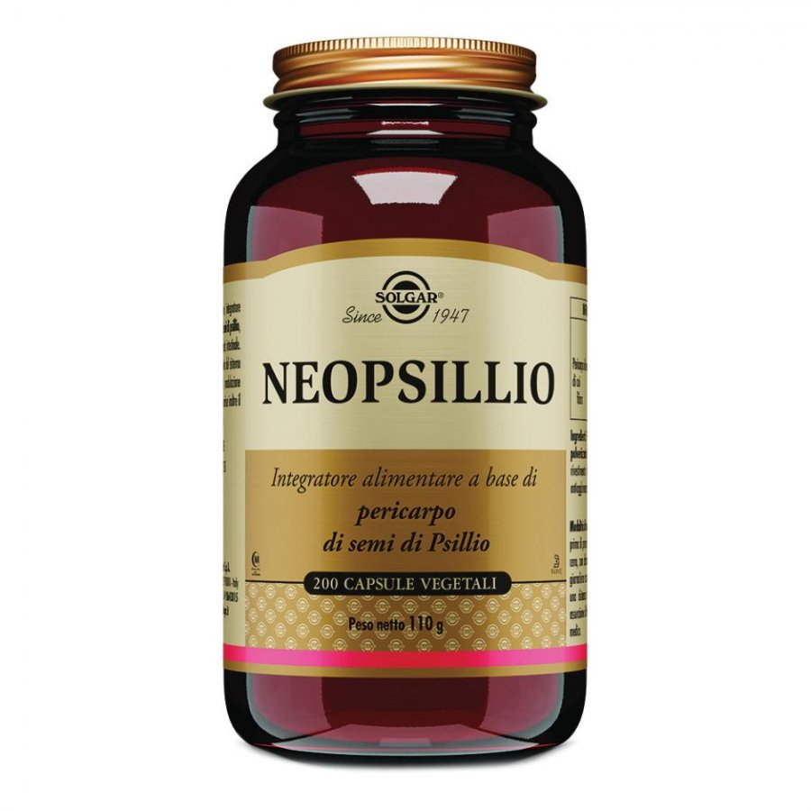Solgar Neopsillio 200 Capsule Vegetali - Integratore di Pericarpo di Semi di Psillio