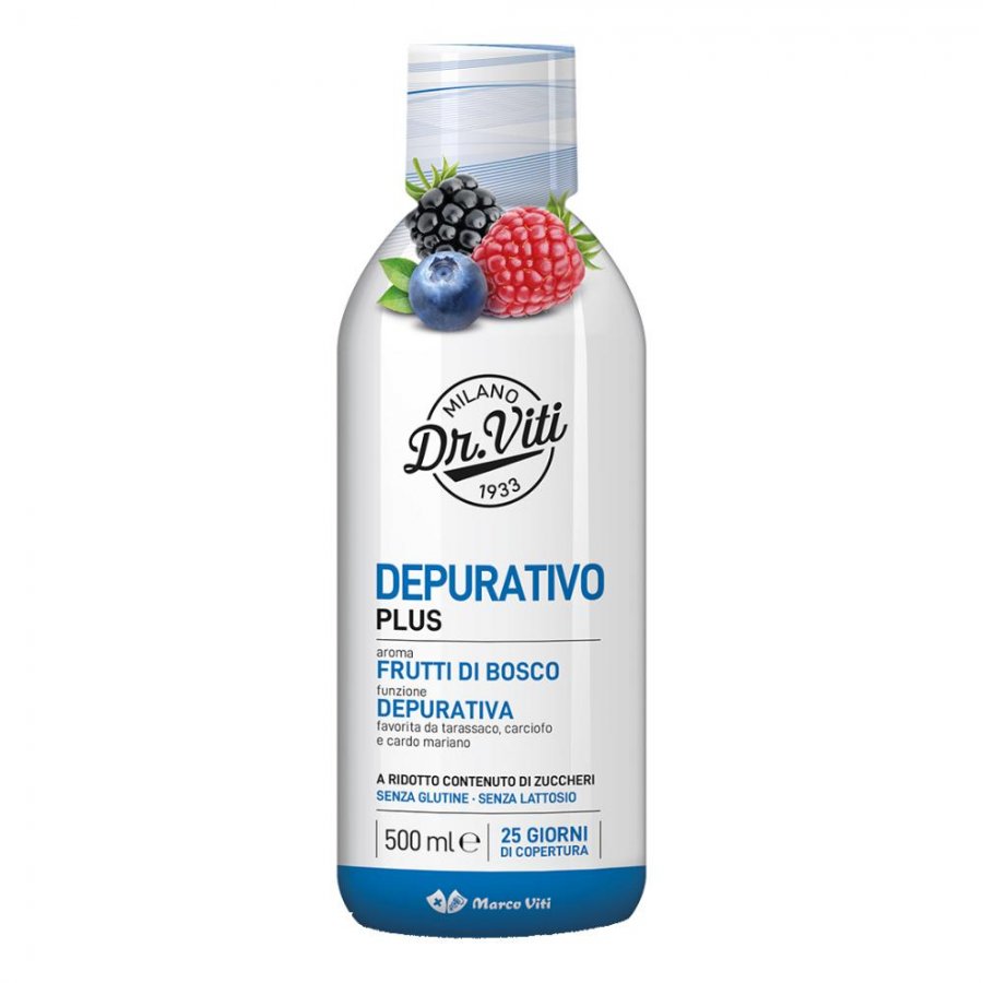 Depura Plus Depurative 500ml Gusto Frutti di Bosco - Integratore Detox per il Benessere del Tuo Corpo