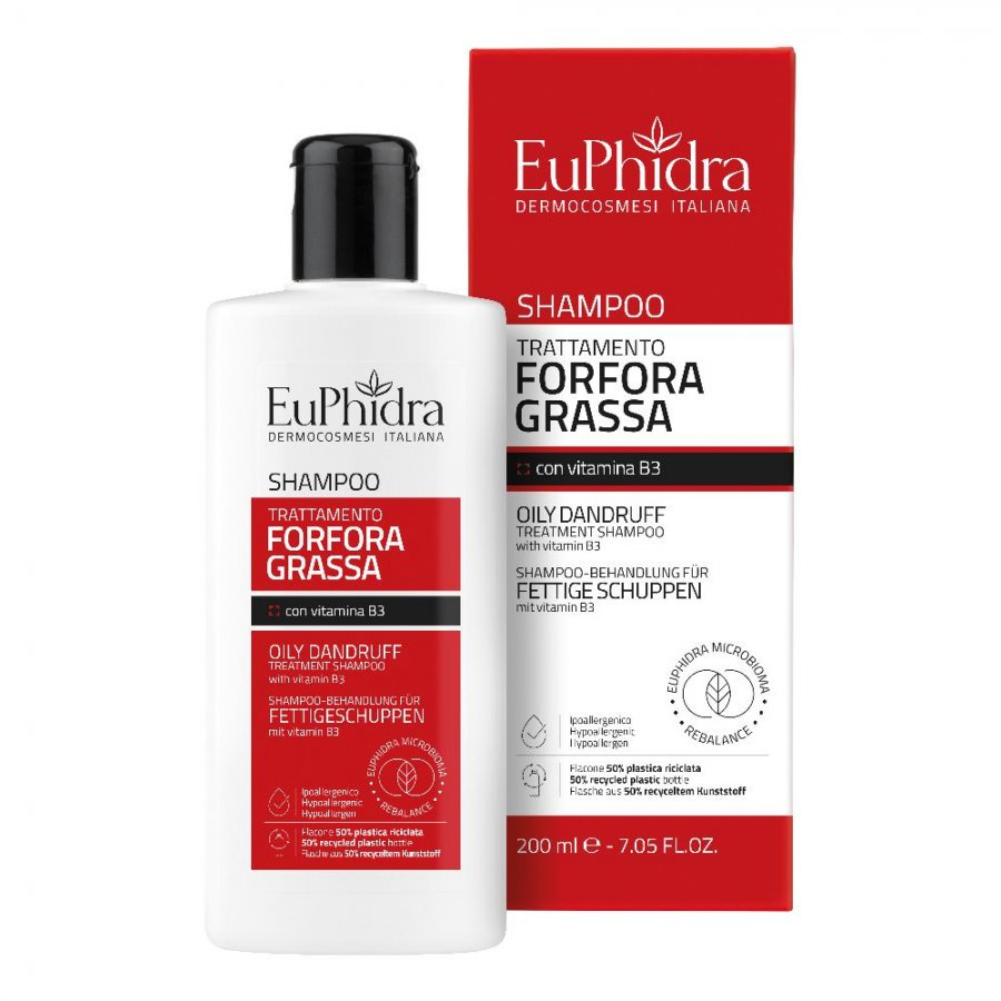 Euphidra Shampoo Forfora Grassa 200ml - Trattamento professionale per Cuoi Capelluti Grassi