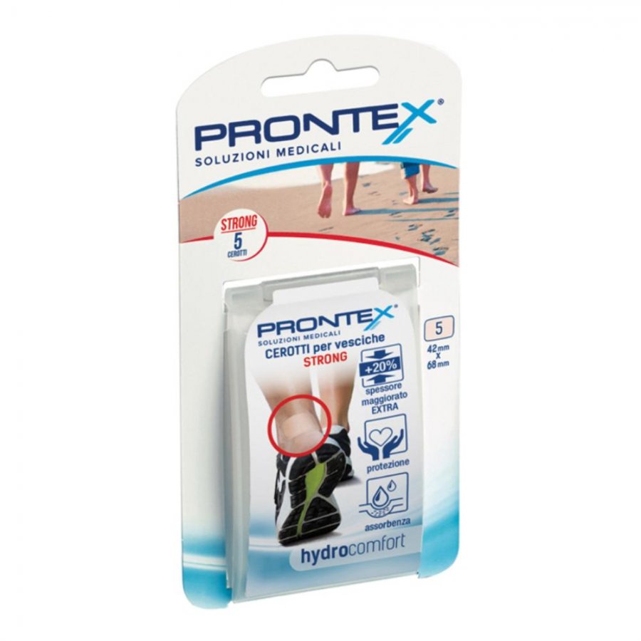 Prontex Hydrocomfort Strong Cerotti Protettivi Vesciche Escoriazioni, 5 Pezzi - Cerotti idrocolloidali per vesciche ed escoriazioni