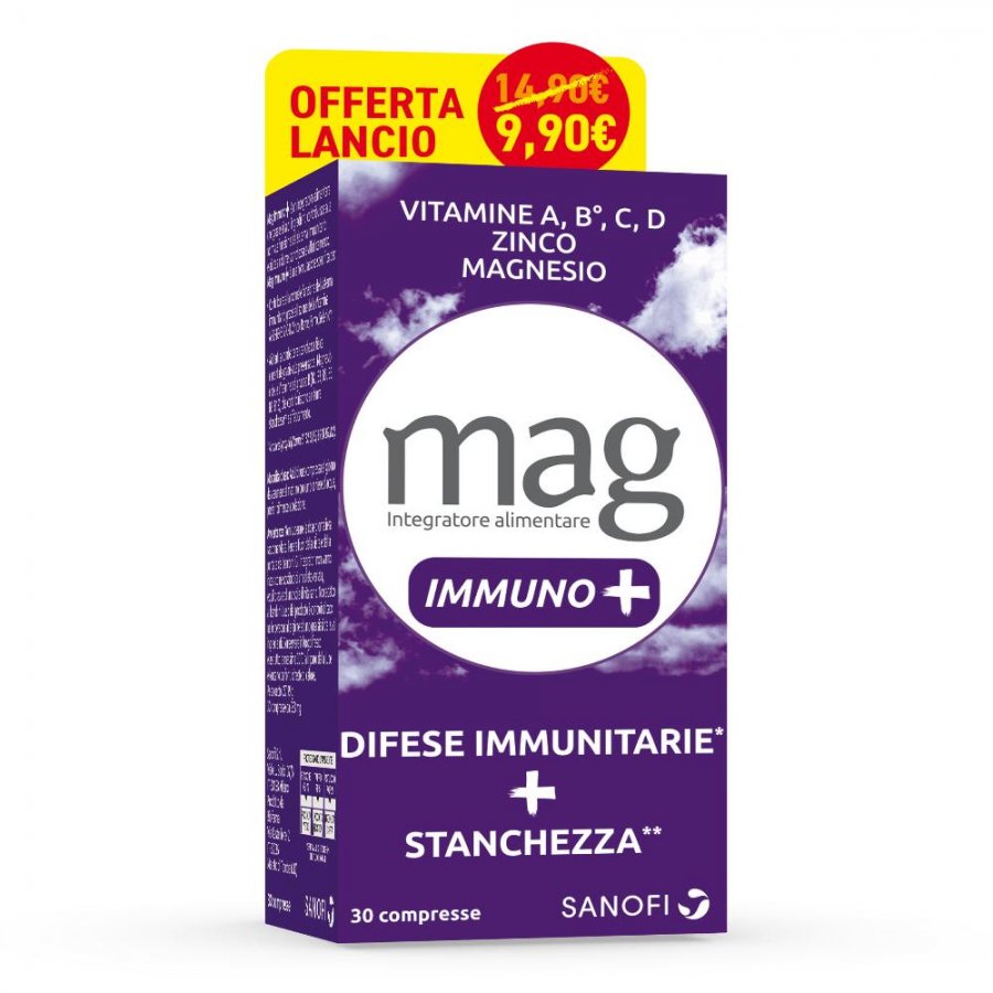 Mag - Immuno+ Integratore Alimentare Difese + Stanchezza 30 Compresse