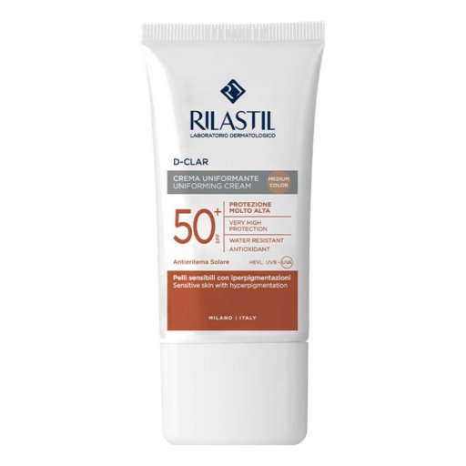 Rilastil D Clar Crema Uniformante Solare Colorata SPF 50+ - Protezione Solare con Claritech Complex