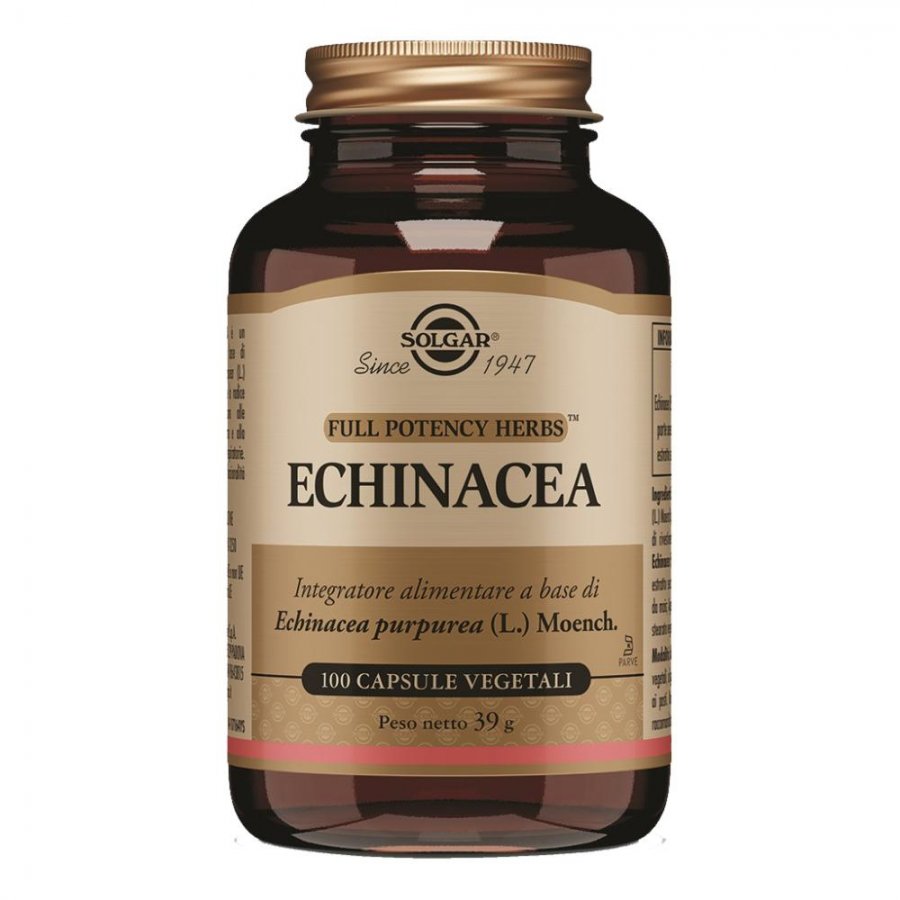 Solgar - Echinacea 100 capsule vegetali - Integratore Alimentare con Echinacea Purpurea
