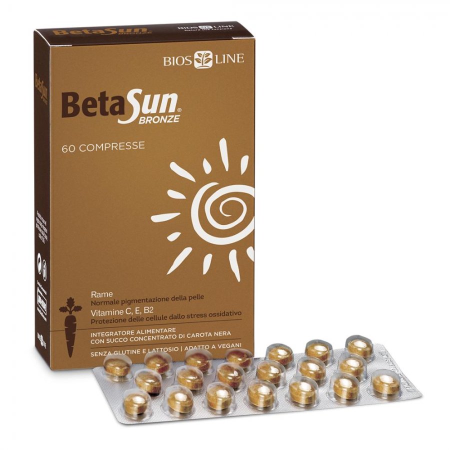 BetaSun Bronze 60 Compresse - Integratore con Carota Viola e Antiossidanti per la Protezione Solare