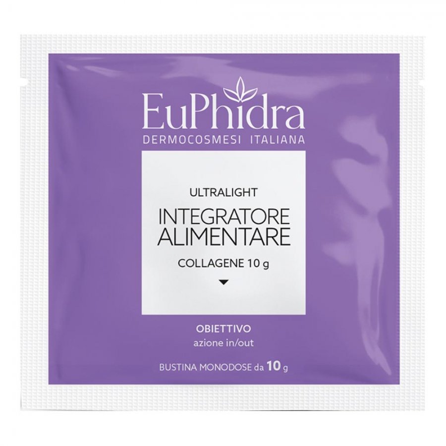 Euphidra Ultralight Collagene 12 Bustine - Integratore di Collagene Idrolizzato per Pelle Elastico e Tonica