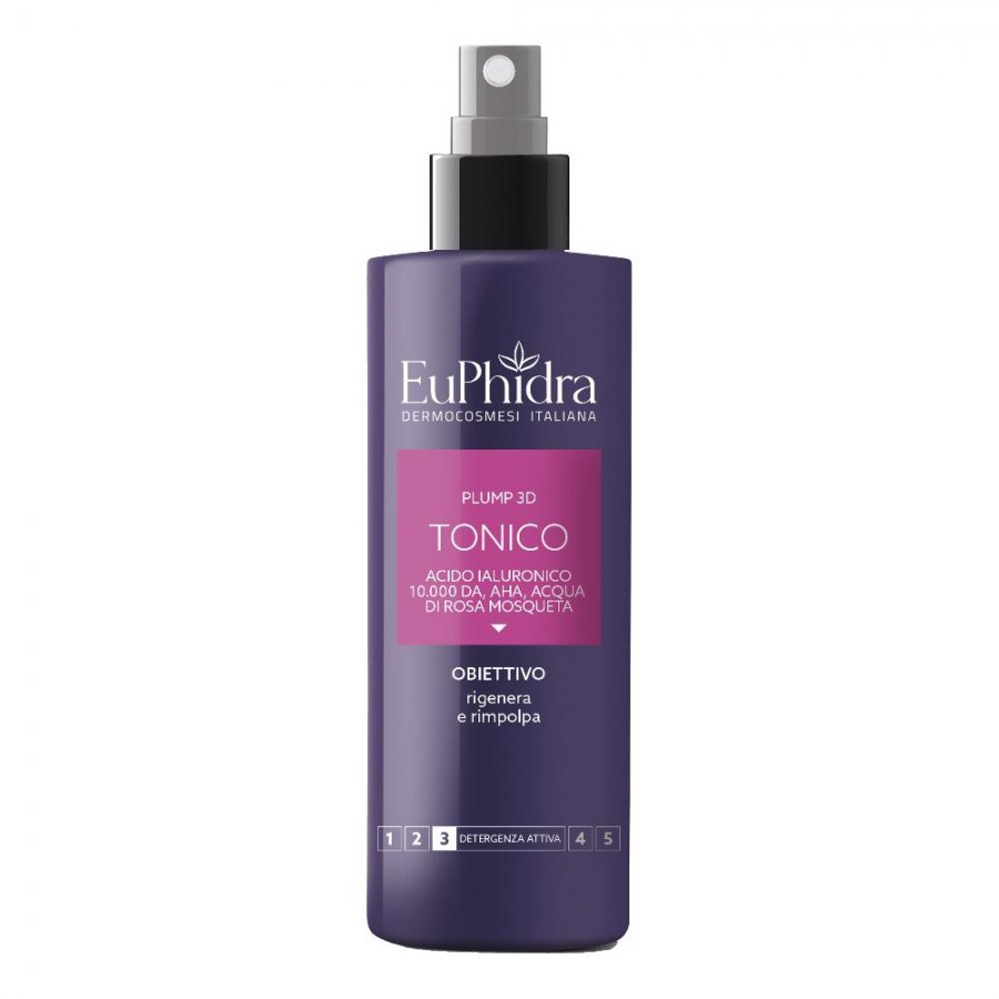 Euphidra Plump 3D Tonico Acido Ialuronico 200ml - Idratazione Profonda e Rigenerante