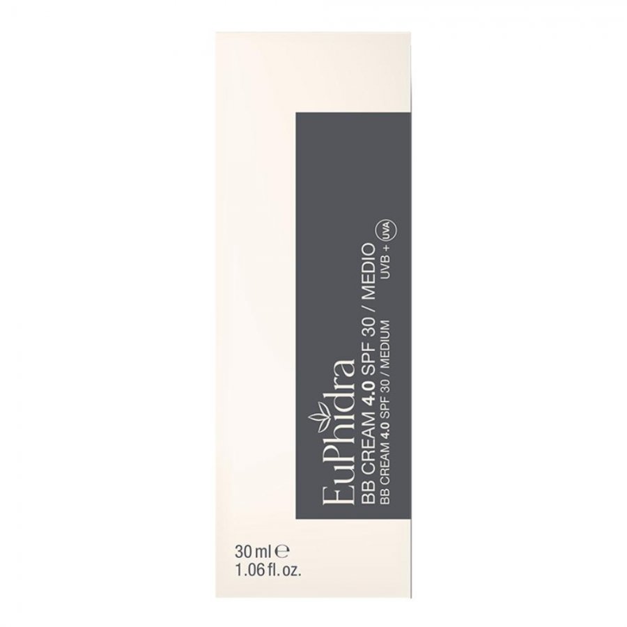 Euphidra BB Cream 4.0 30ml SPF 30 BC01 Chiaro - BB Cream Protettiva e Uniformante con Effetto Mat Naturale