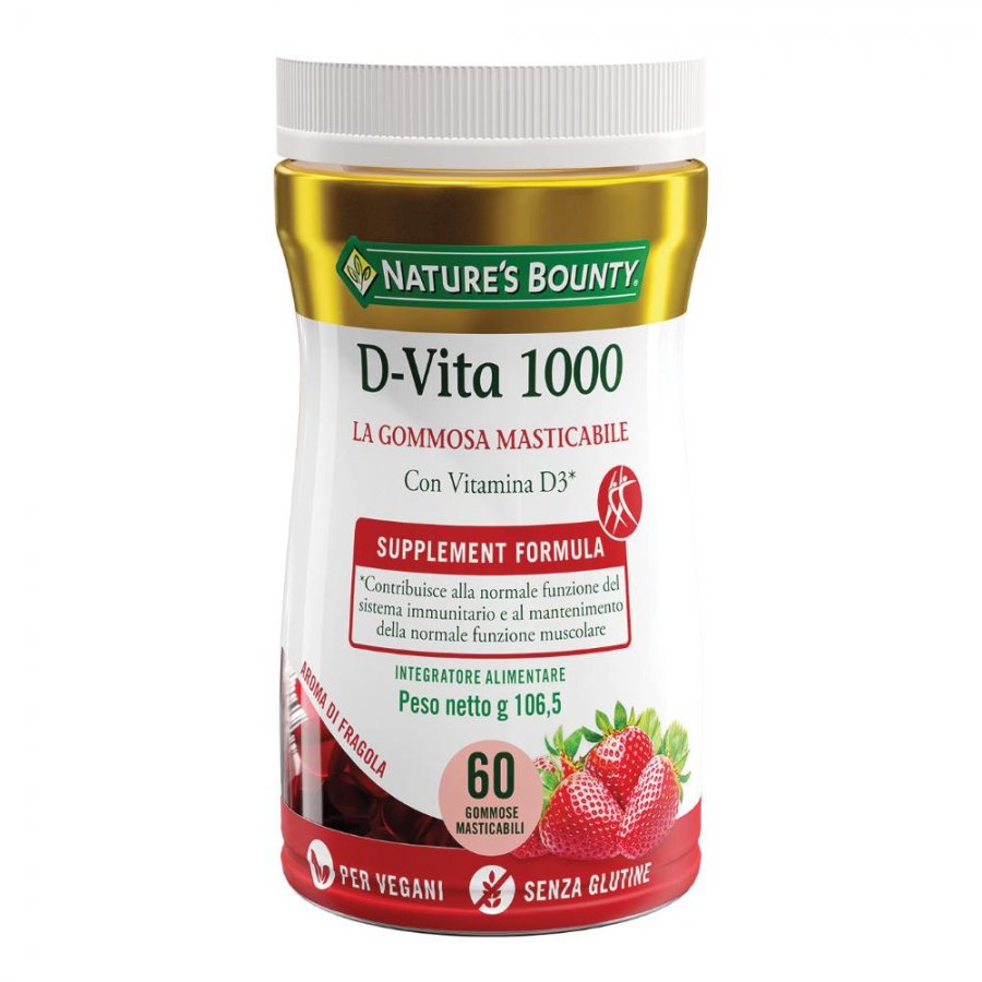Nature's Bounty - D-Vita 1000 con Vitamina D - Integratore Alimentare 60 Gomme Masticabili