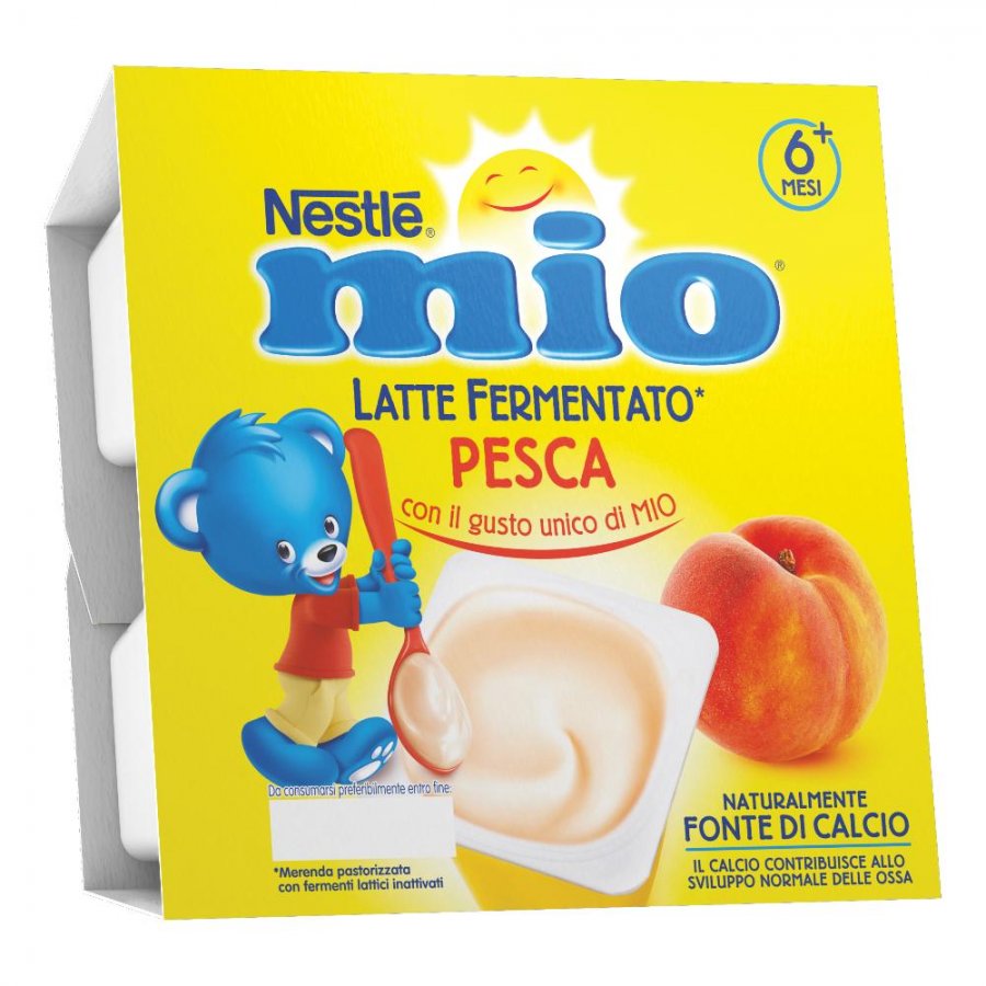 Nestlé Mio Latte Fermentato Pesca 4x100g - Nutrizione Gustosa per Bambini Attivi