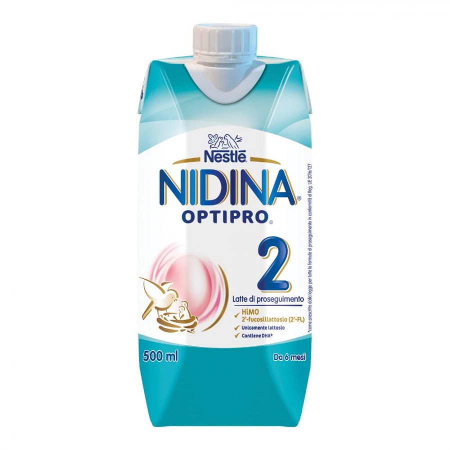 Nestlé - Nidina 2 Optipro Liquido Latte Di Proseguimento 500ml - Alimentazione per bebè da 6 a 12 mesi