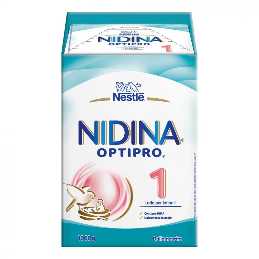 Nestlé Nidina Optipro 1 Polvere 1,2kg - Latte in Polvere per Neonati, Senza Olio di Palma, con DHA