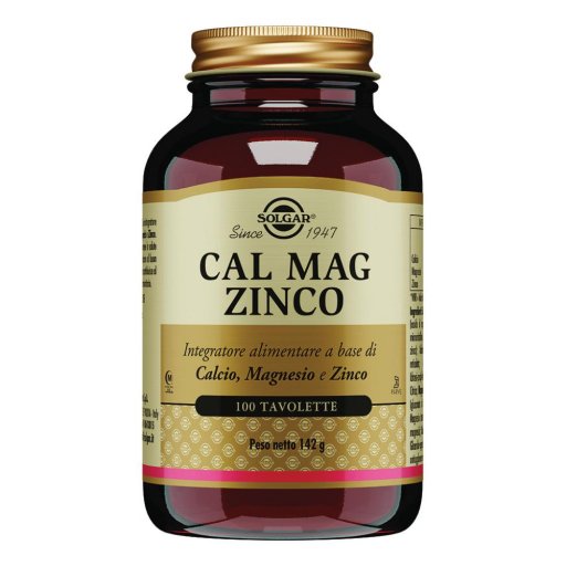 Solgar - Cal Mag Zinco 100 Tavolette: Integratore di Calcio, Magnesio e Zinco per il Benessere Osseo