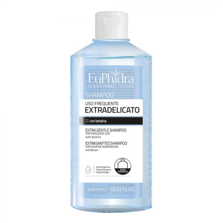 Euphidra Shampoo Extradelicato Uso Frequente 400ml - Shampoo ultra delicato per lavaggi quotidiani